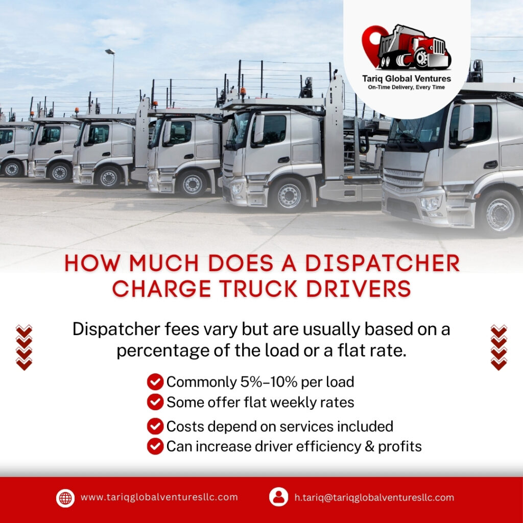 How much does a dispatcher charge truck drivers