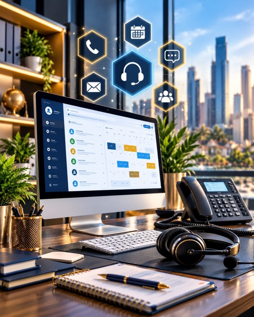 Virtual receptionist services for business call answering and customer communication